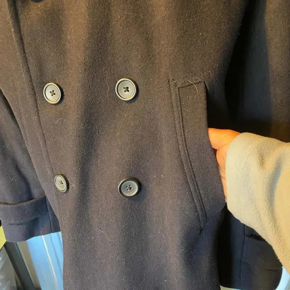 Claiborne Wool Blend Trench Double Breasted Coat Women Size L-1X Pockets - Picture 6 of 6